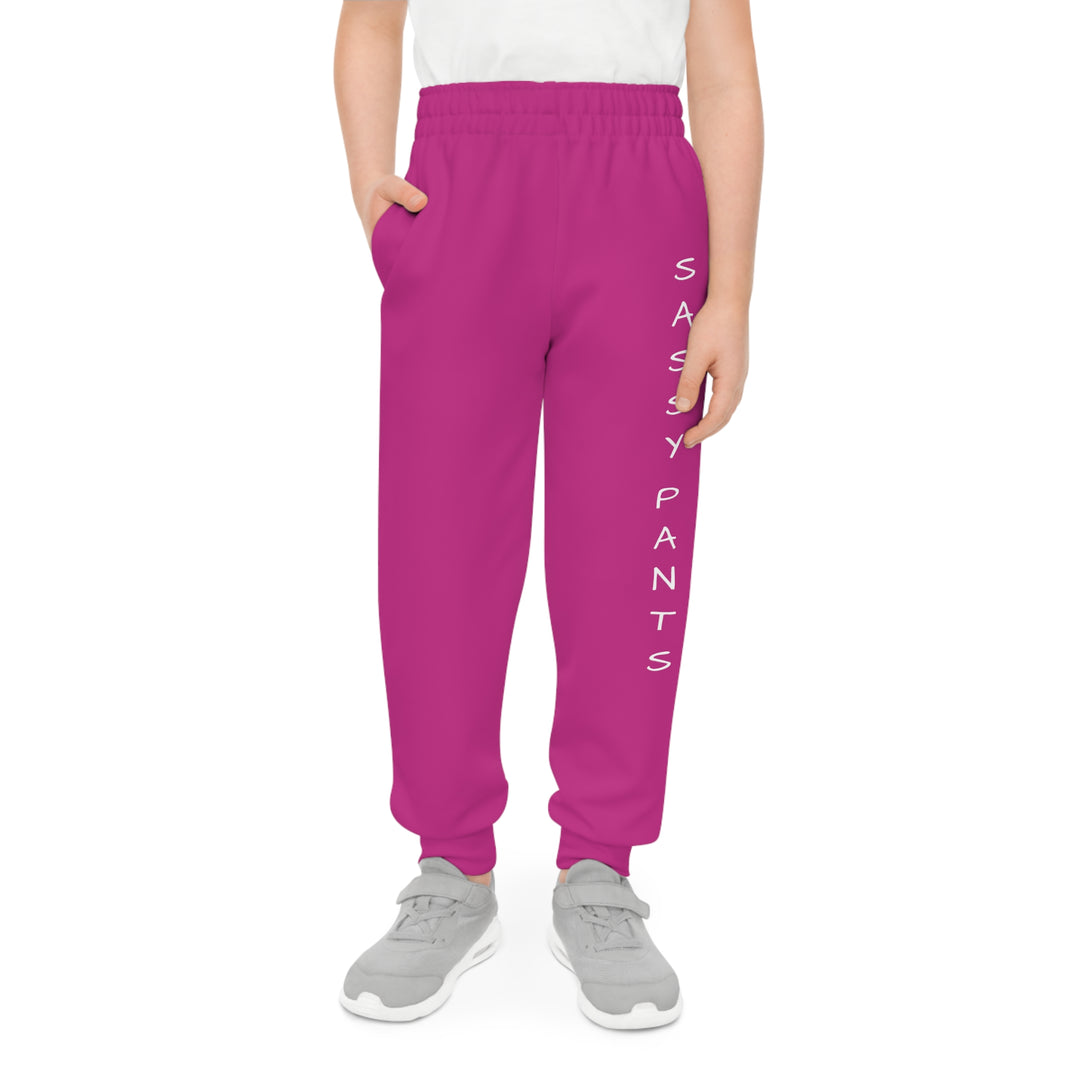 Dark Pink Sassy Pants Youth Joggers (AOP)