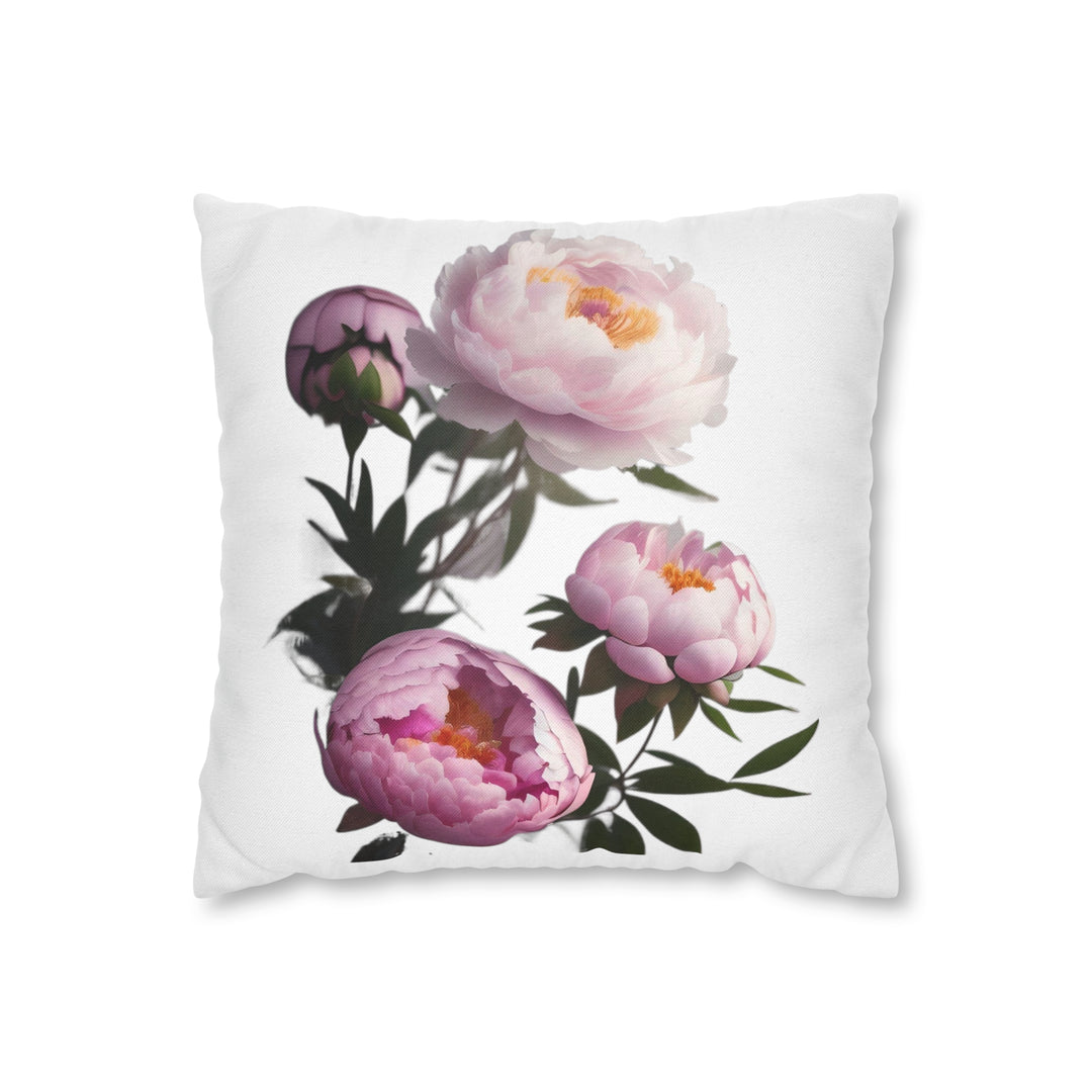 Peony Bouquet Spun Polyester Square Pillow Case
