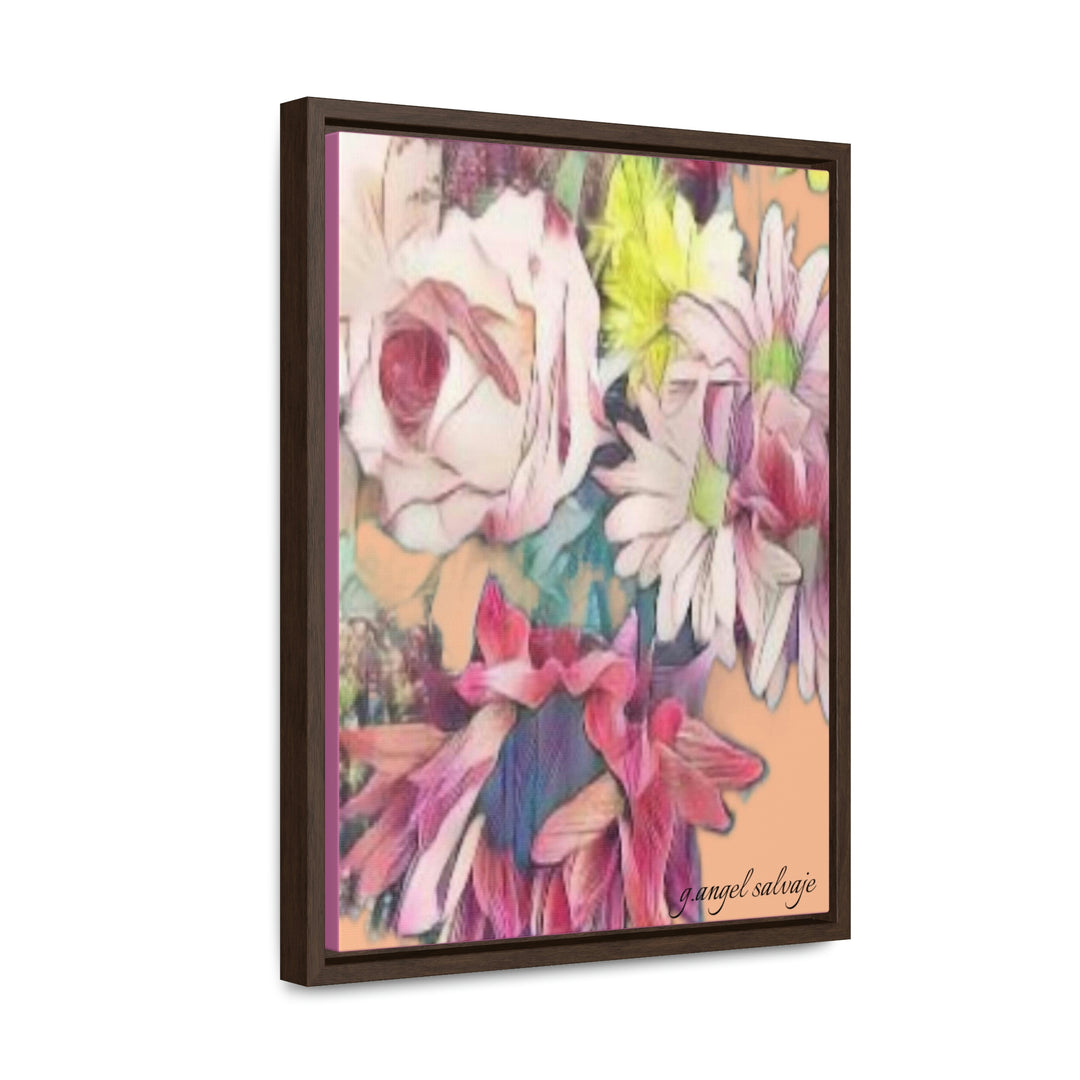 Floral/ coral background Gallery Canvas Wraps, Vertical Frame