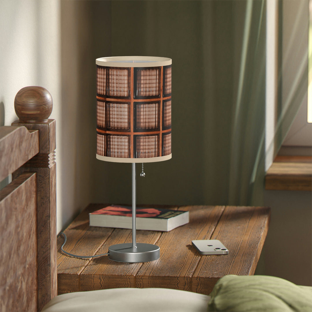 Wood and Glass design Lamp on a Stand, US|CA plug
