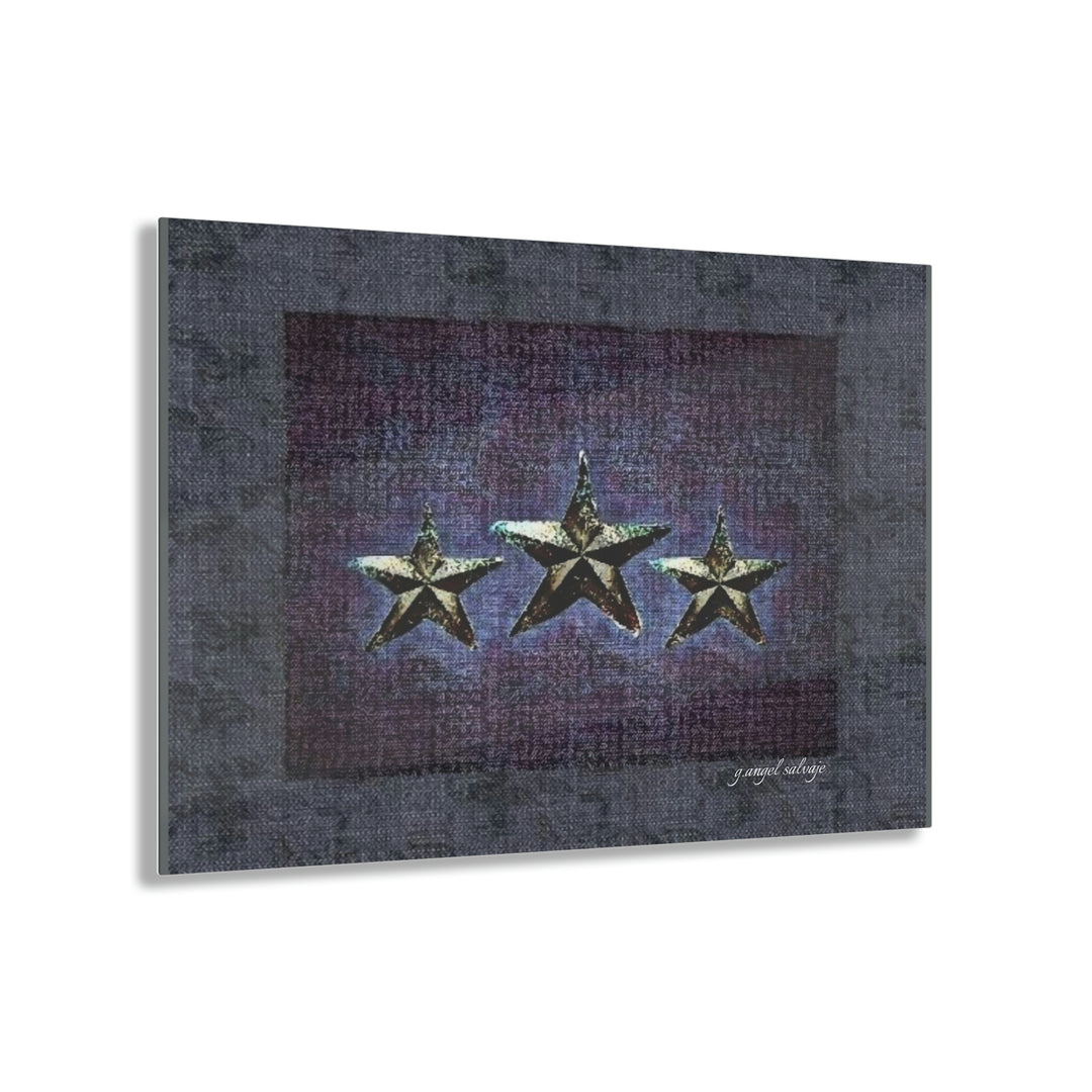 Dark Grey, Plum,And Violet Triple Star Acrylic Prints