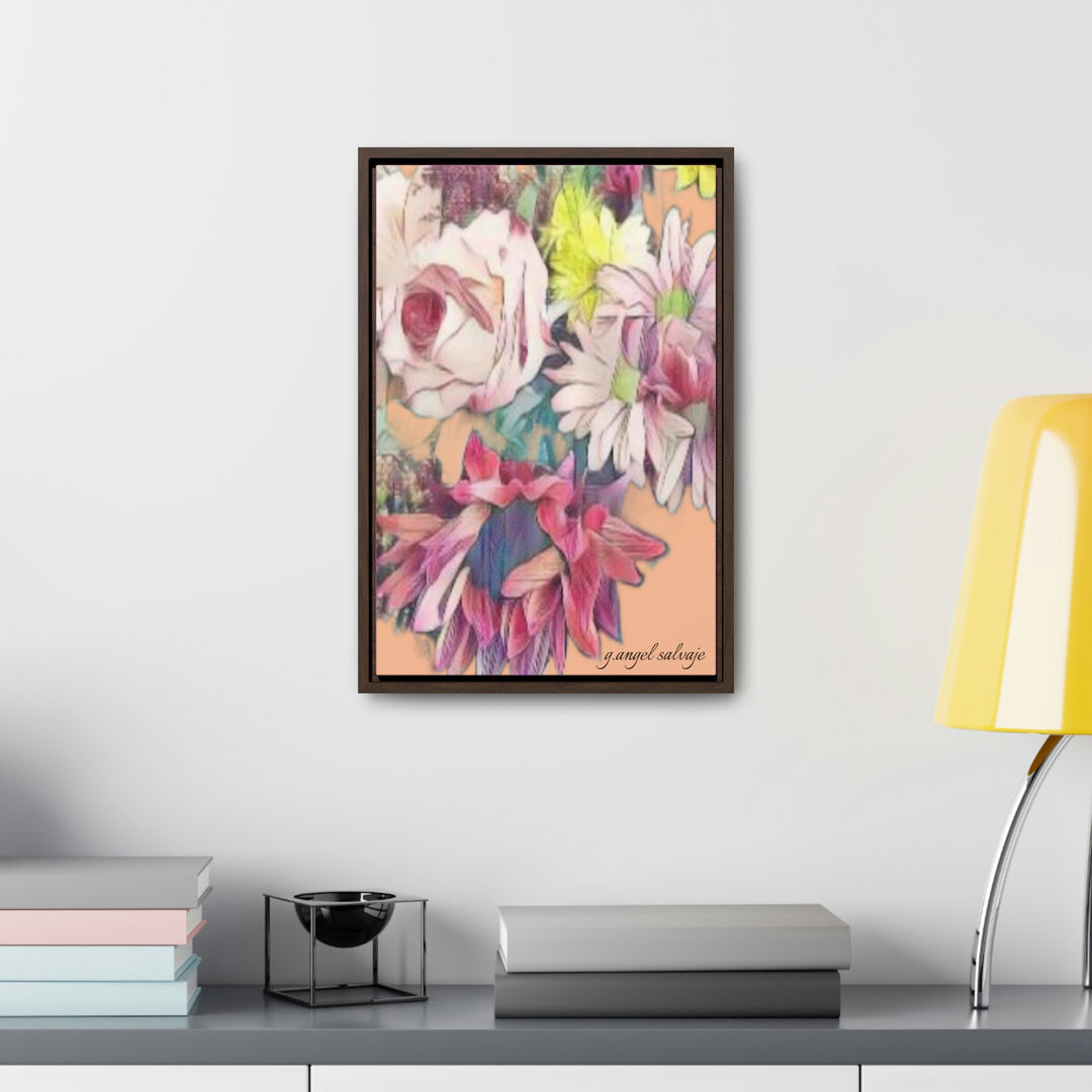 Floral/ coral background Gallery Canvas Wraps, Vertical Frame
