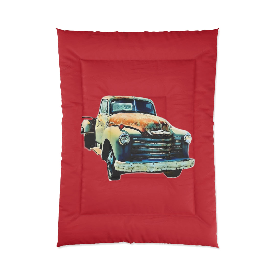 1953 Antique Truck Original Design,  Red Comforter