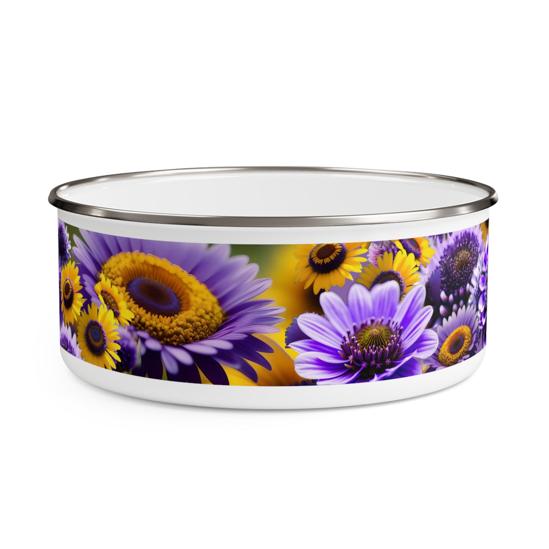 Purple and Yellow Fleury Enamel Bowl