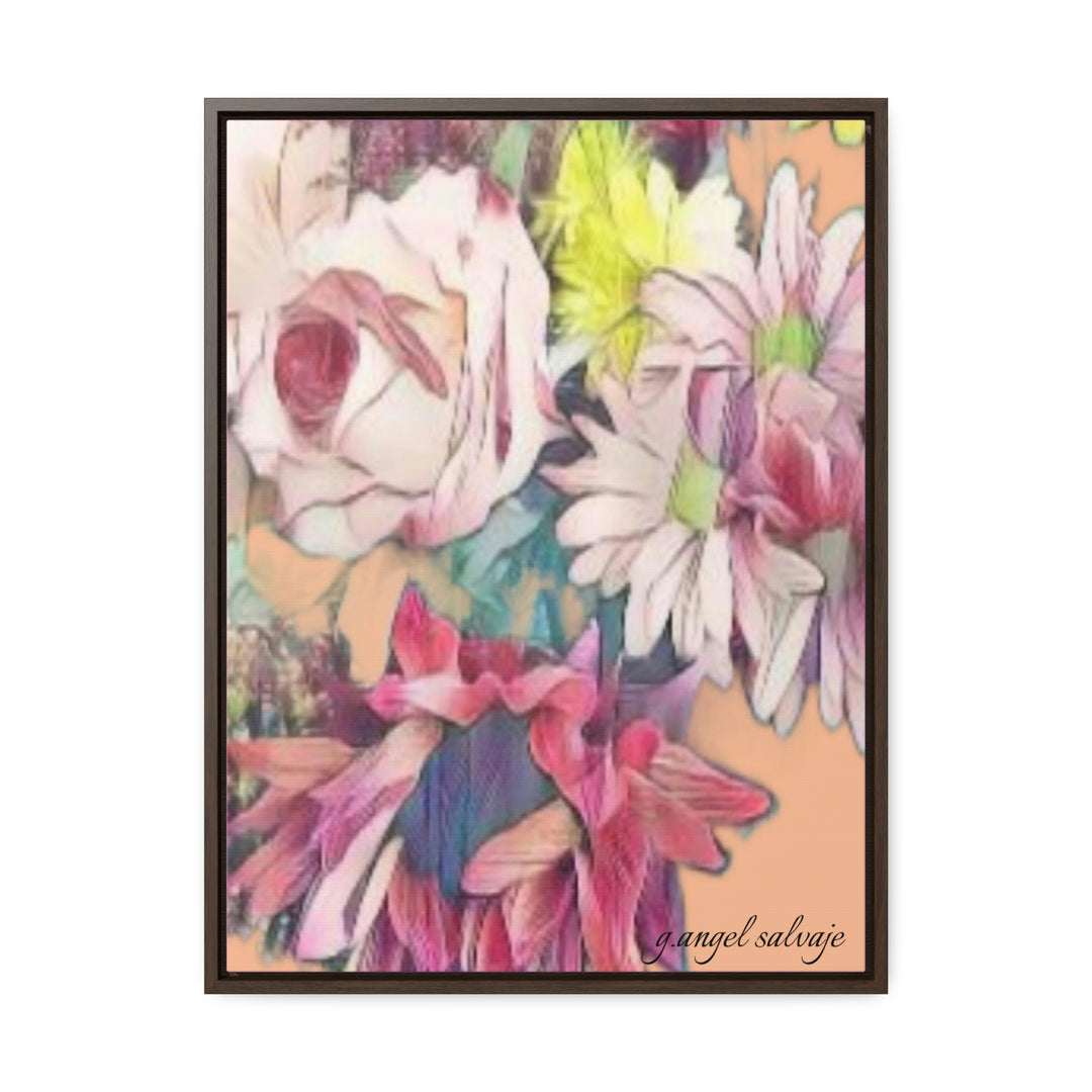Floral/ coral background Gallery Canvas Wraps, Vertical Frame