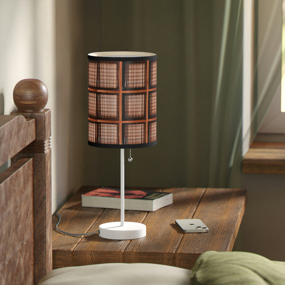 Wood and Glass design Lamp on a Stand, US|CA plug