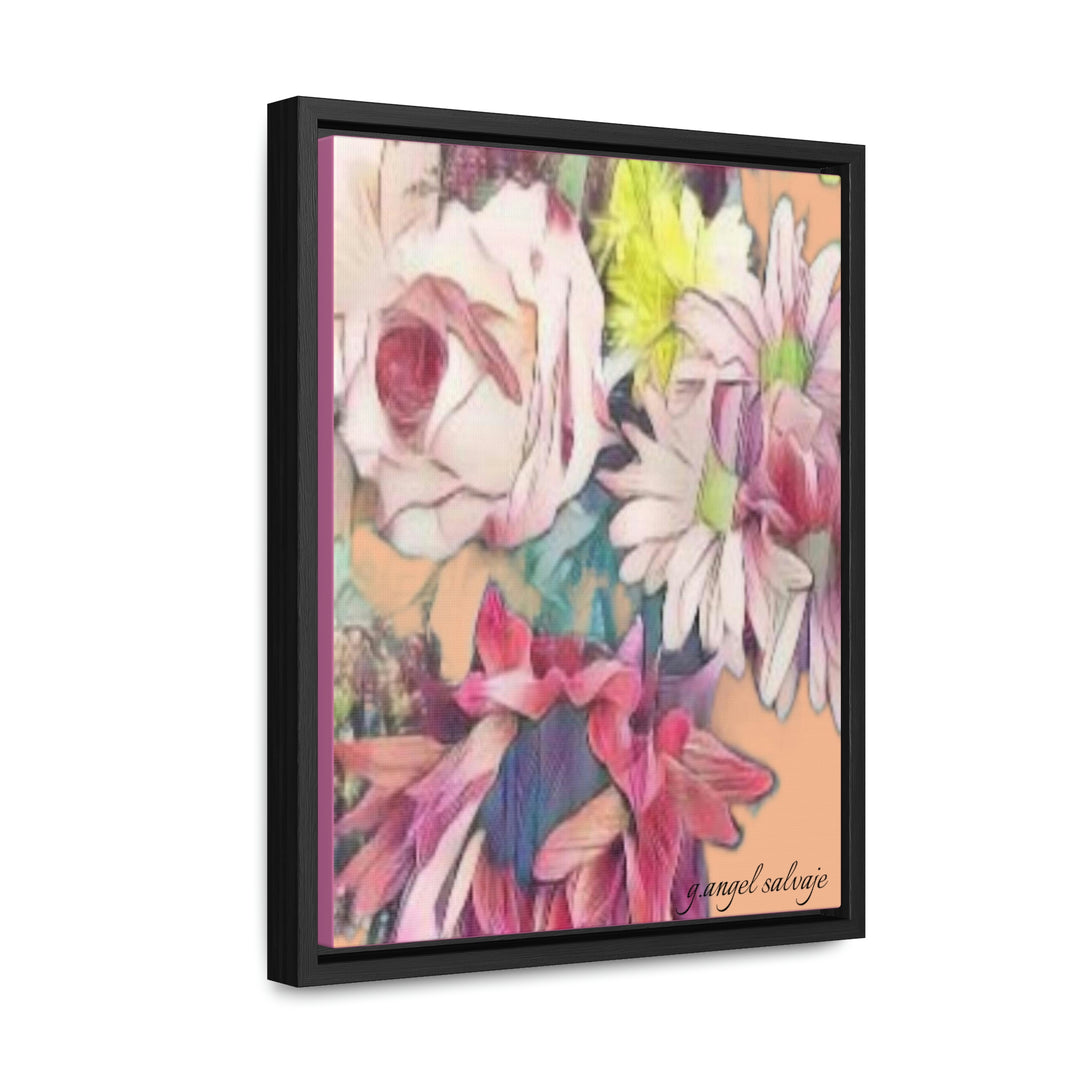 Floral/ coral background Gallery Canvas Wraps, Vertical Frame