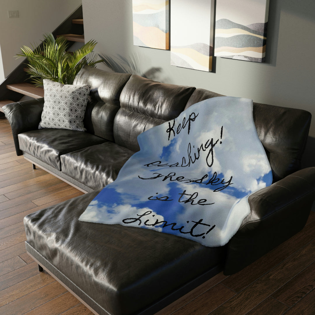 Keep Reaching Velveteen Minky Blanket (Two-sided print)
