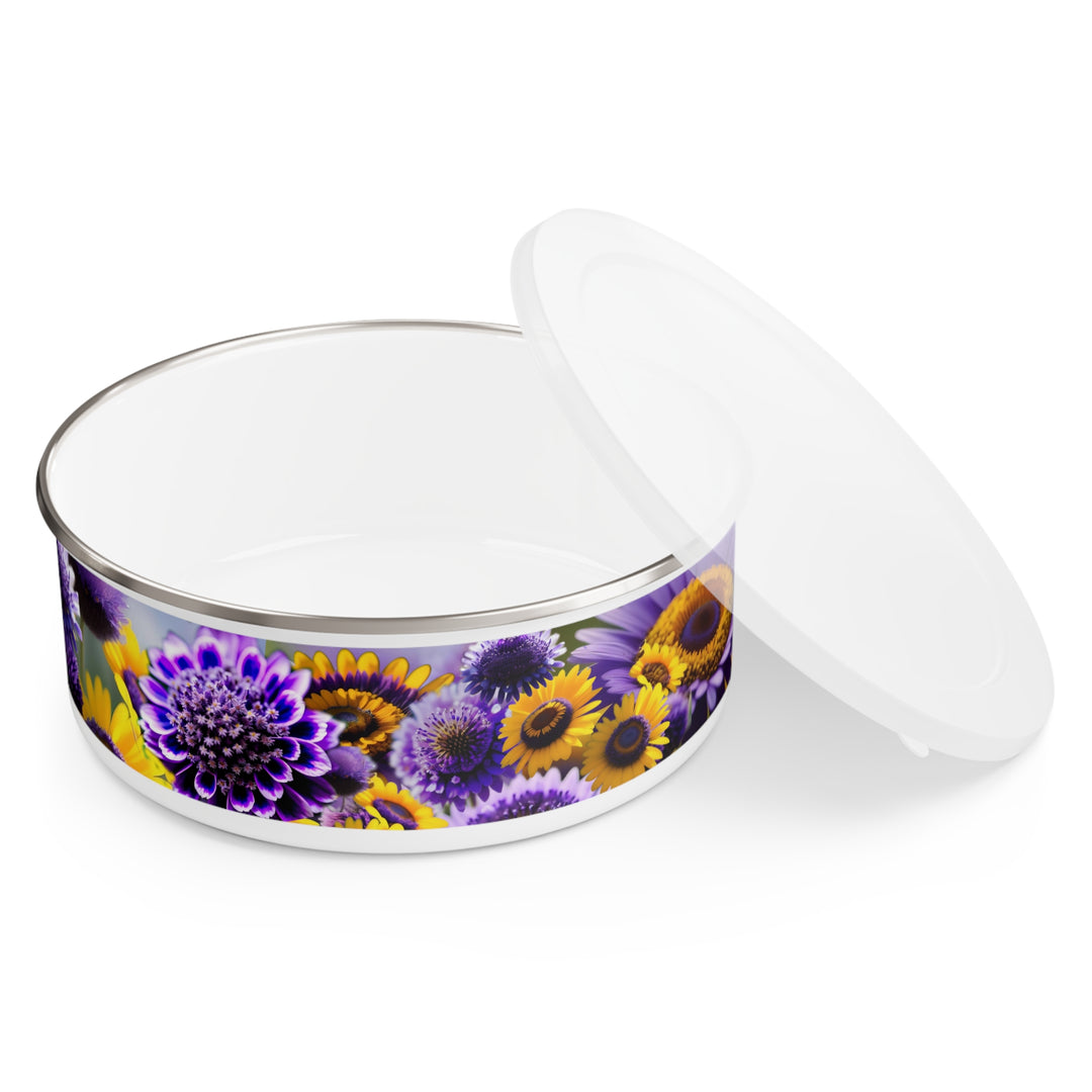 Purple and Yellow Fleury Enamel Bowl