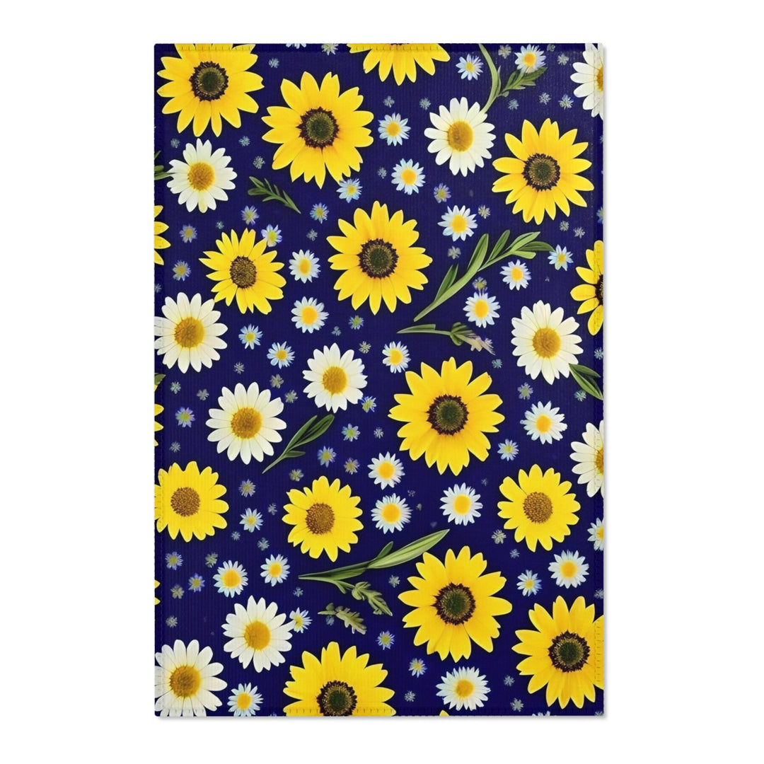 Daisies on Navy Area Rugs