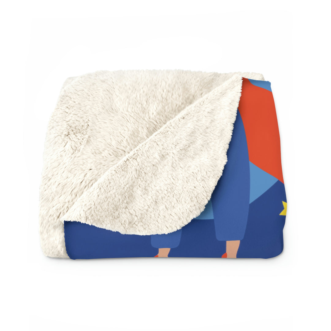 Super Hero Mom  on Blue Sherpa Fleece Blanket
