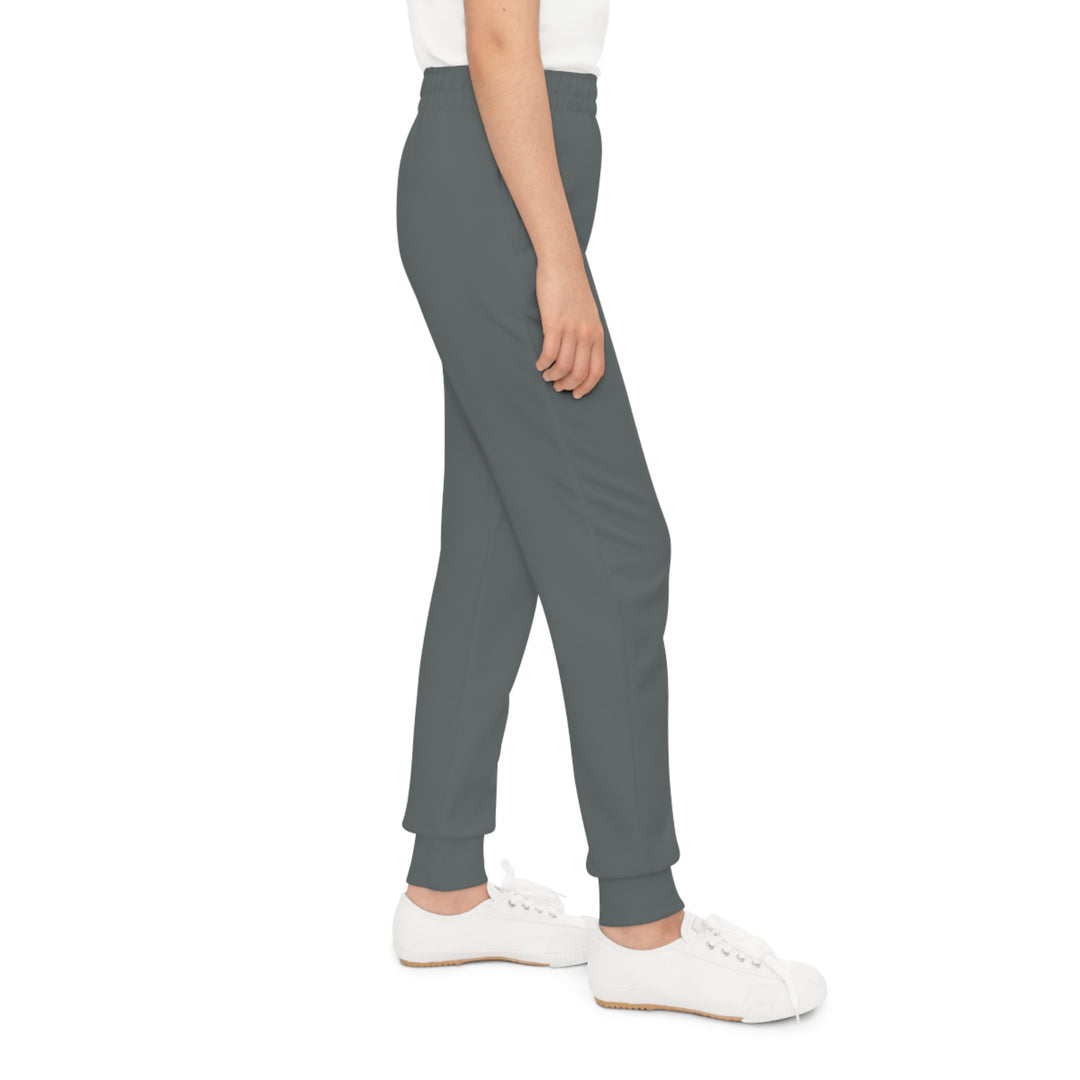 Dark Grey, White Letters Sassy Pants Youth Joggers (AOP)