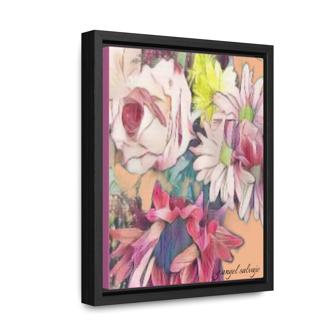 Floral/ coral background Gallery Canvas Wraps, Vertical Frame