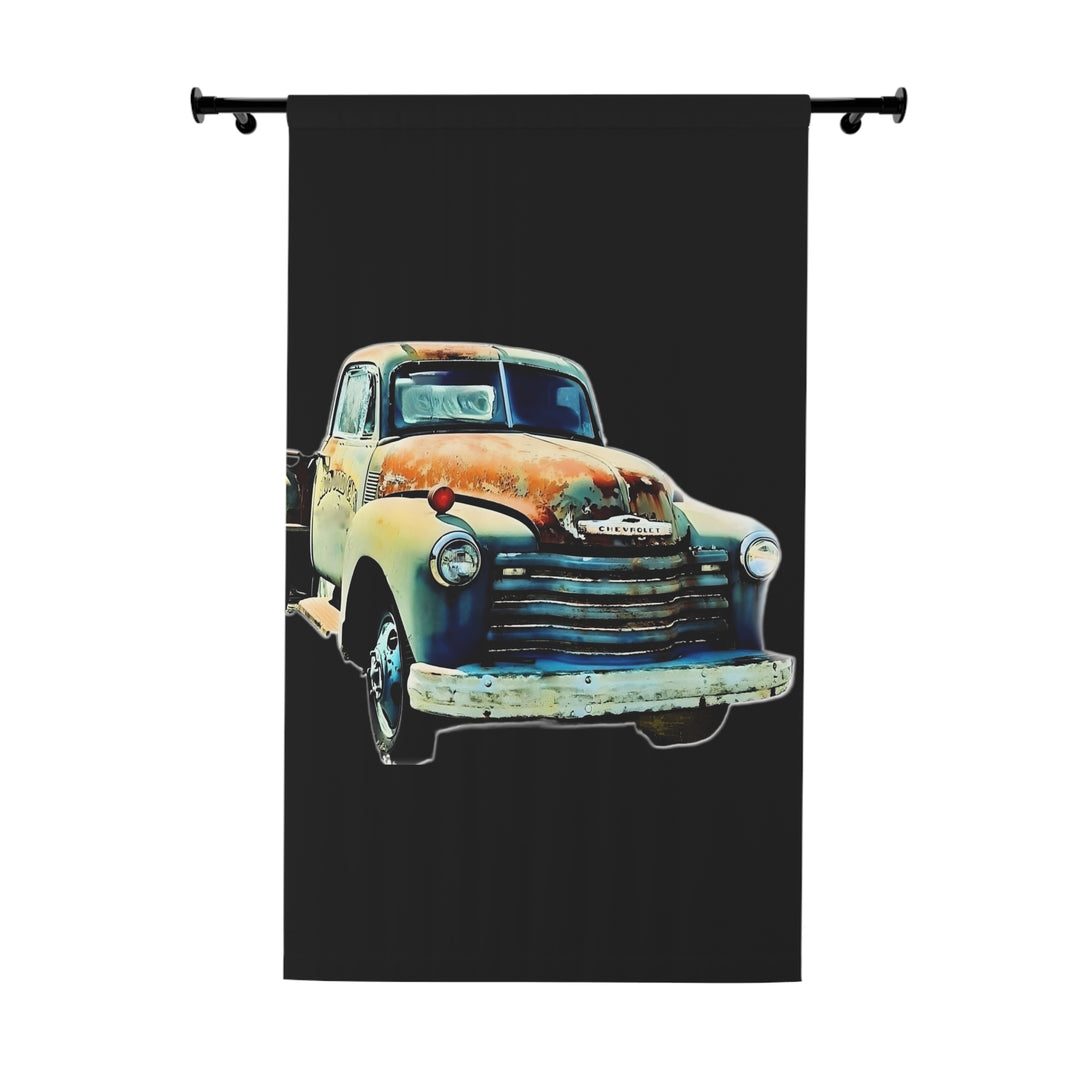 1953 Antique Truck , Black colored Blackout Window Curtains (1 Piece)