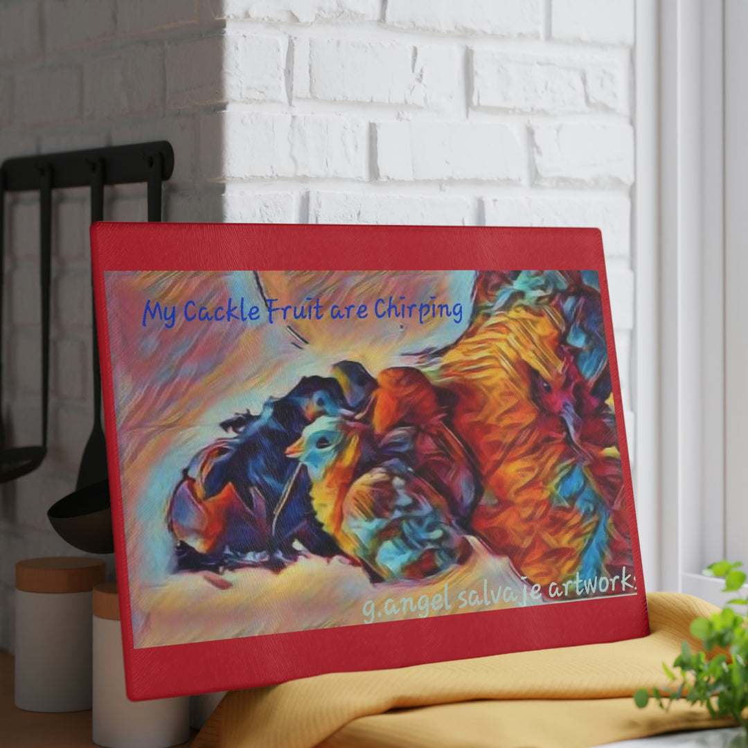 Cackle Fruit on the Hoof Glass Cutting Board