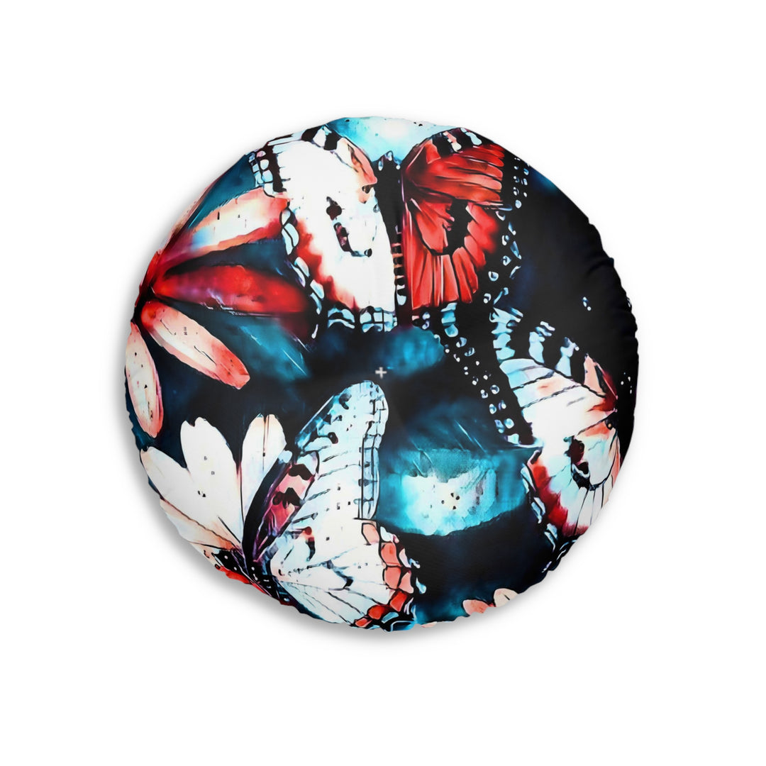 Maybe we are all like Butterflies style 2 Tufted Floor Pillow, Round