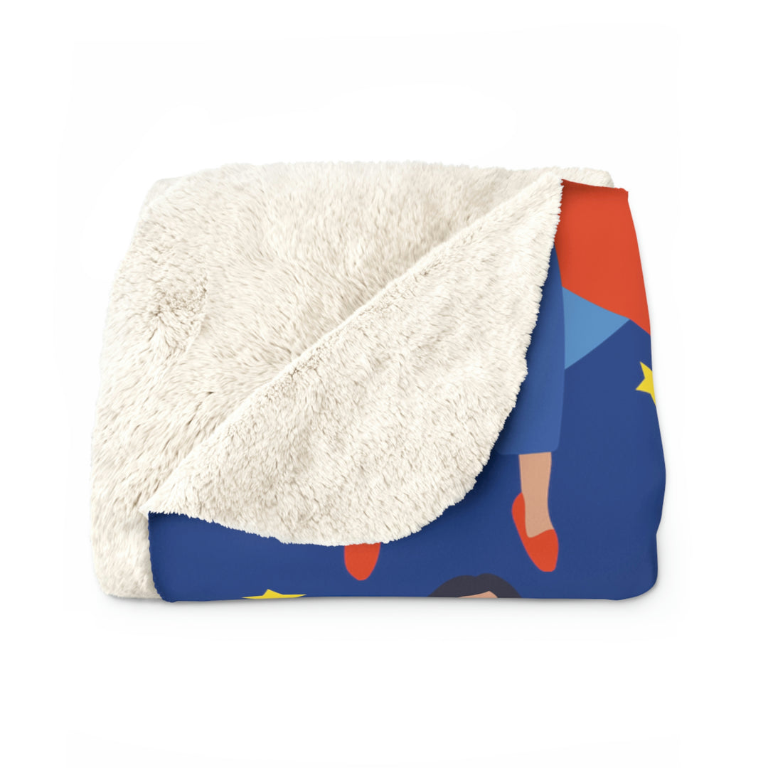 Super Hero Mom  on Blue Sherpa Fleece Blanket