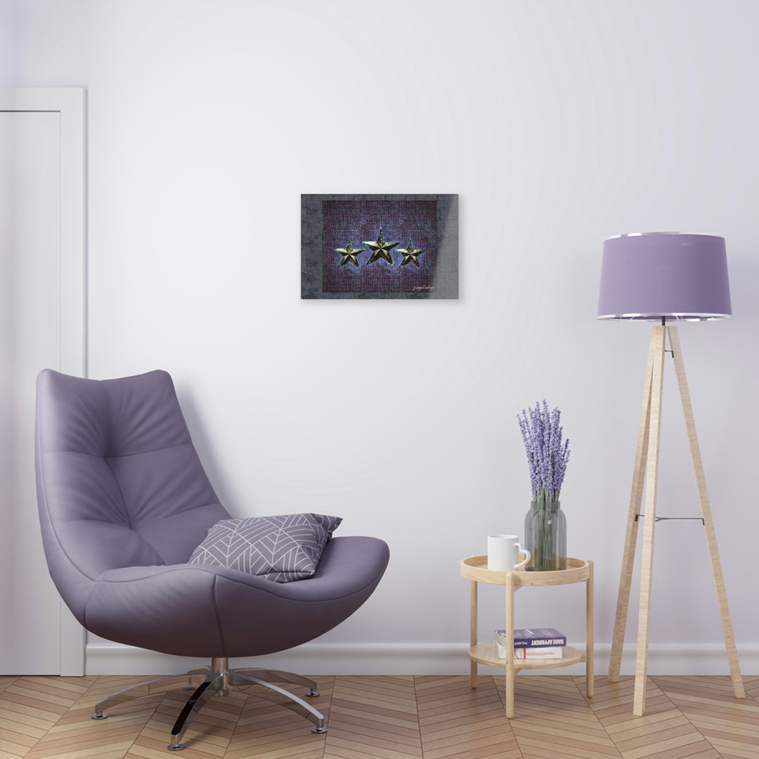 Dark Grey, Plum,And Violet Triple Star Acrylic Prints