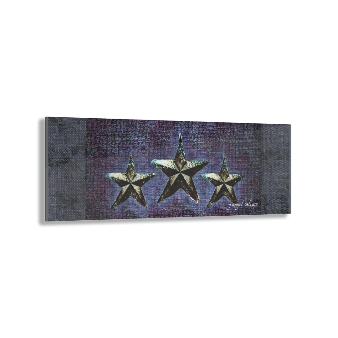 Dark Grey, Plum,And Violet Triple Star Acrylic Prints