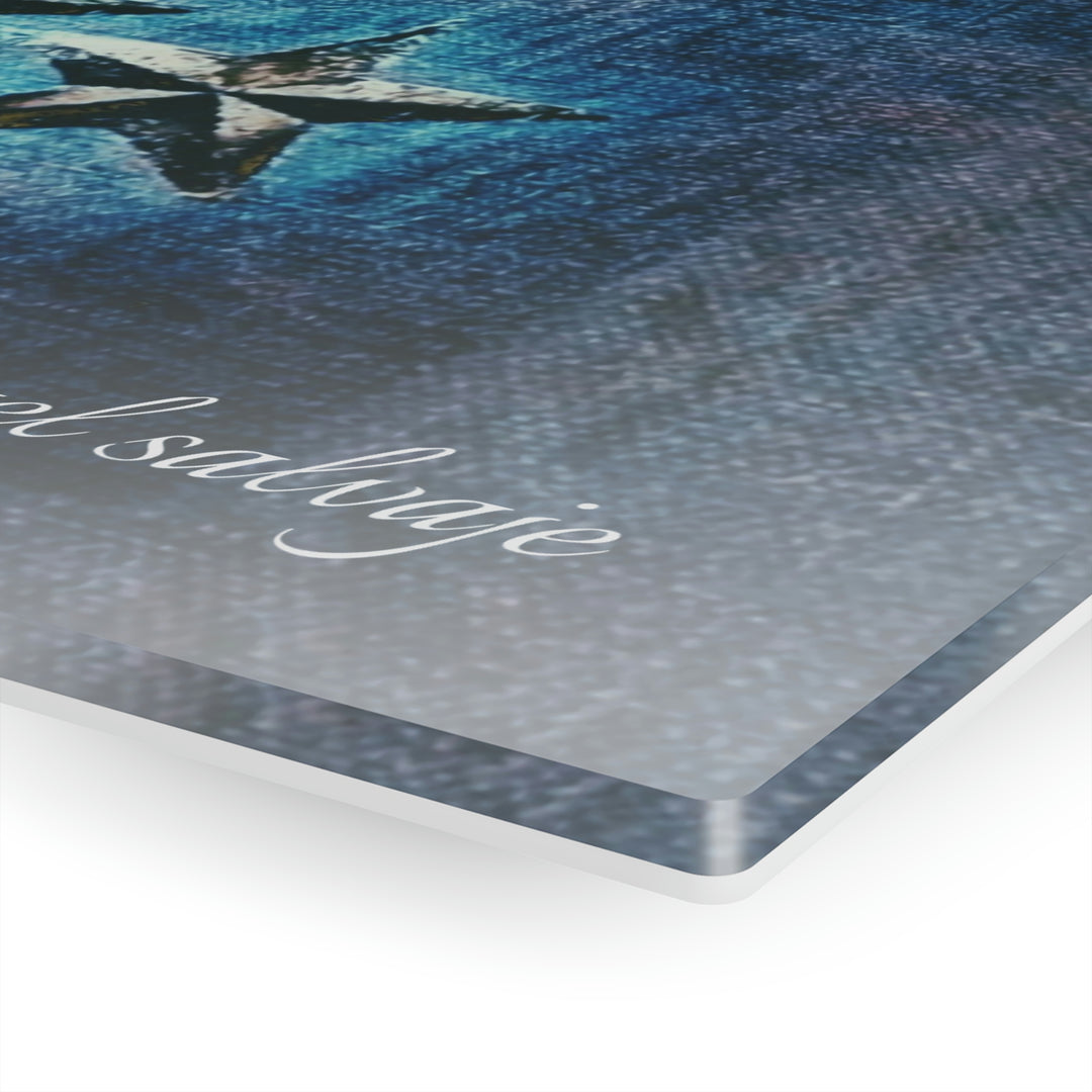 Triple Star in Textured Blues Acrylic Prints