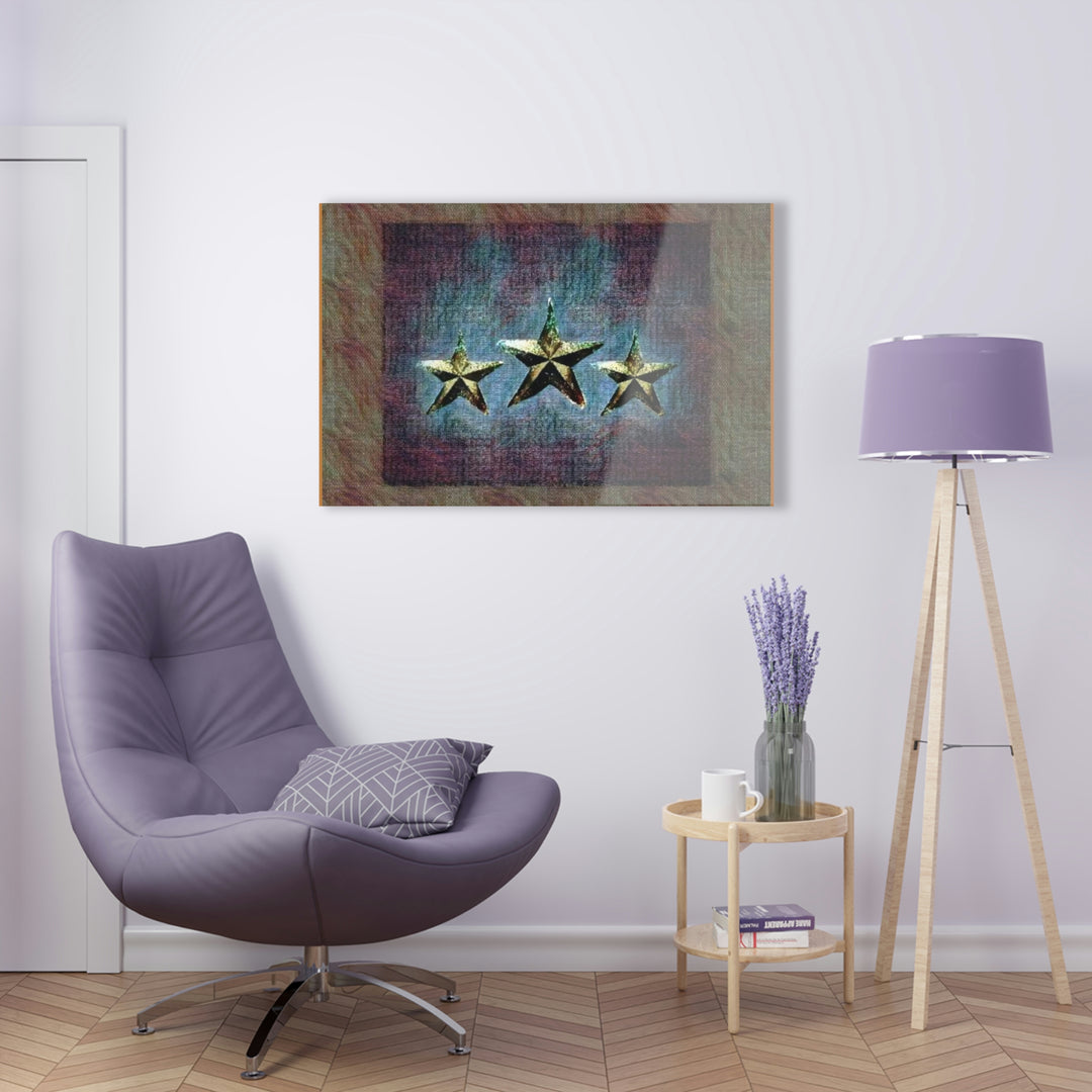 Rustic Triple Star with Plum Acrylic Prints