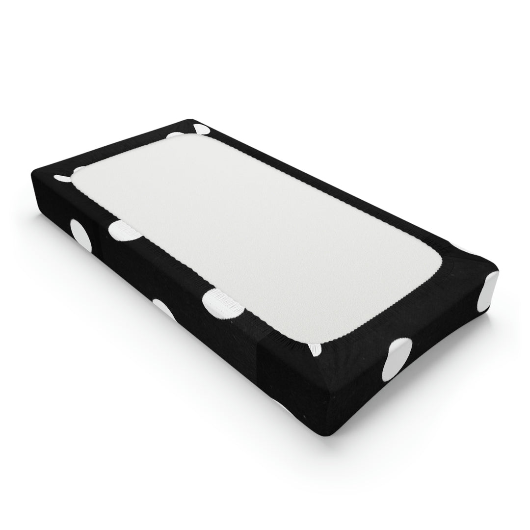Blk & White poky dotz Baby Changing Pad Cover