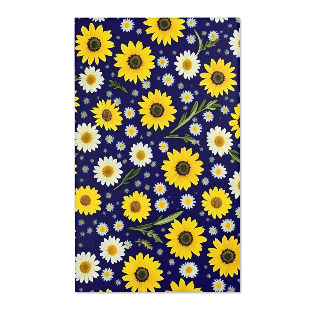Daisies on Navy Area Rugs