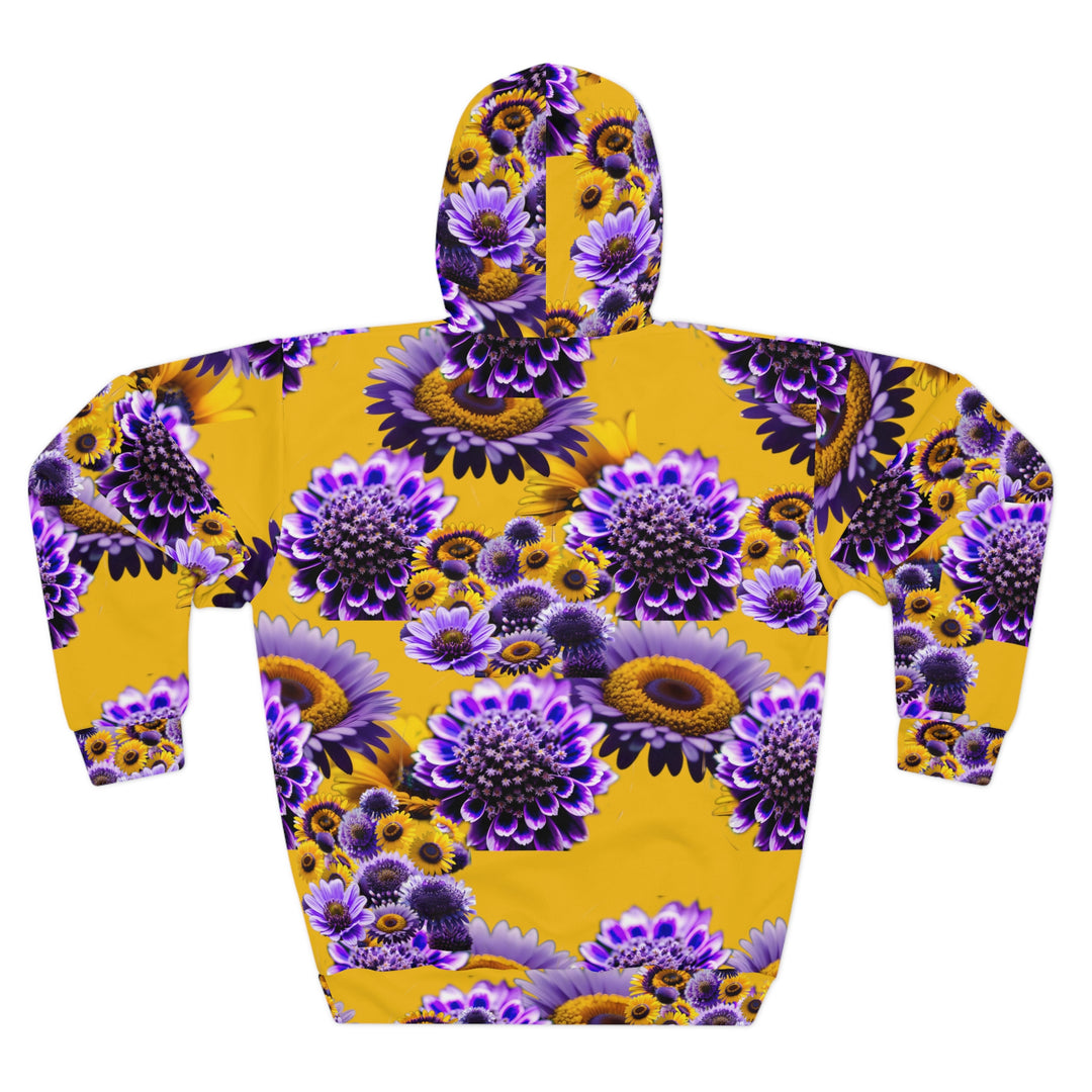 Yellow Floral Unisex Pullover Hoodie (AOP)