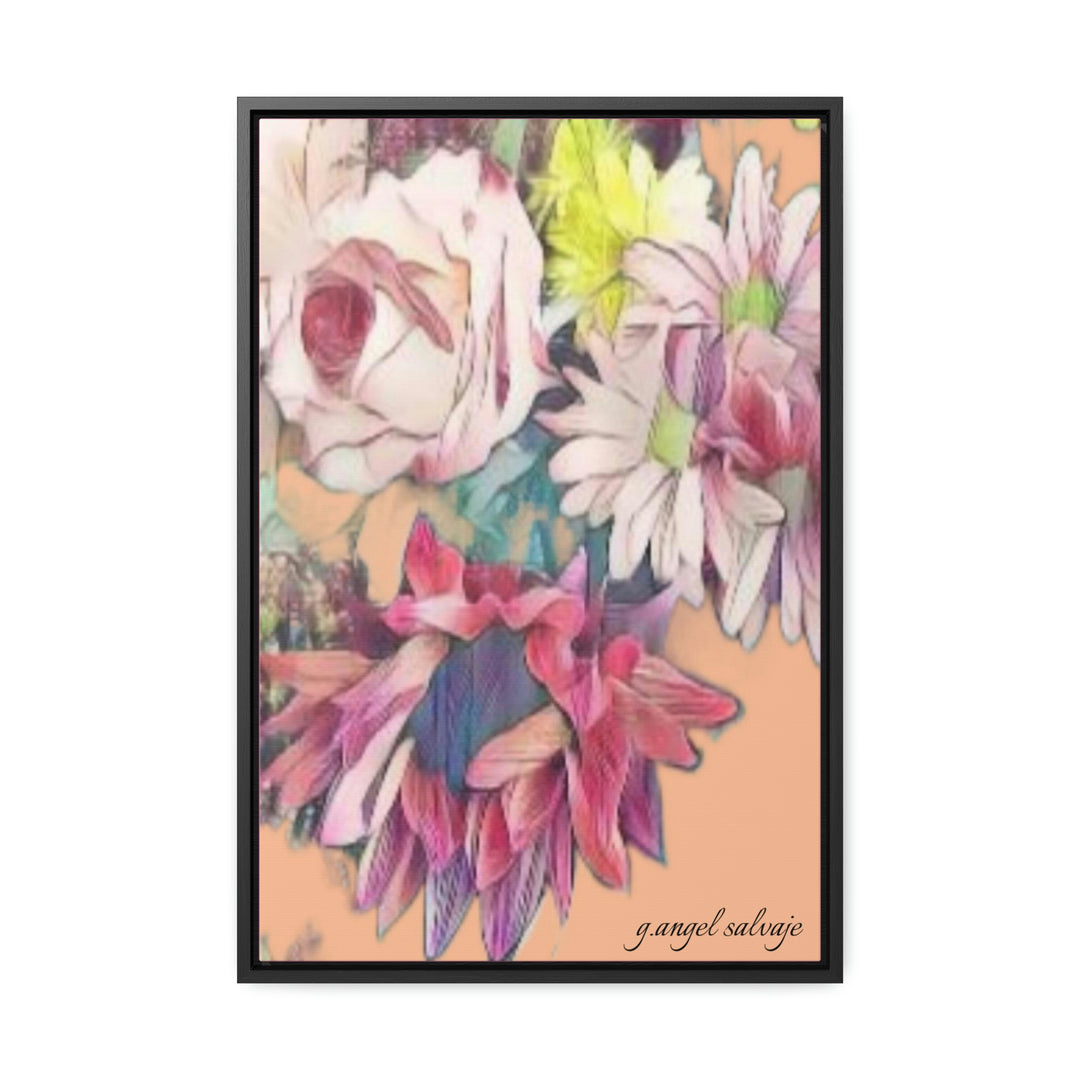 Floral/ coral background Gallery Canvas Wraps, Vertical Frame