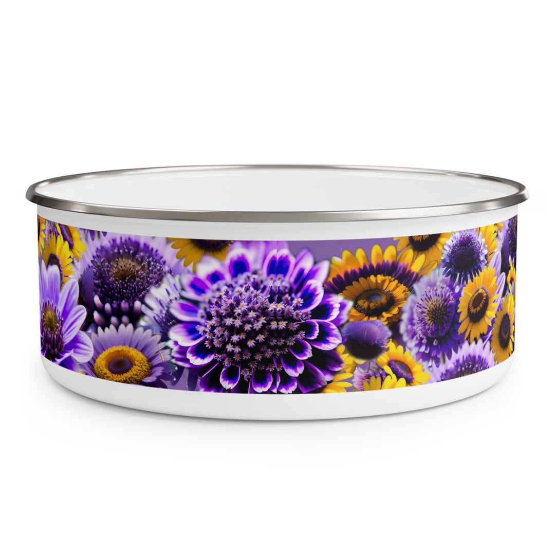 Purple and Yellow Fleury Enamel Bowl