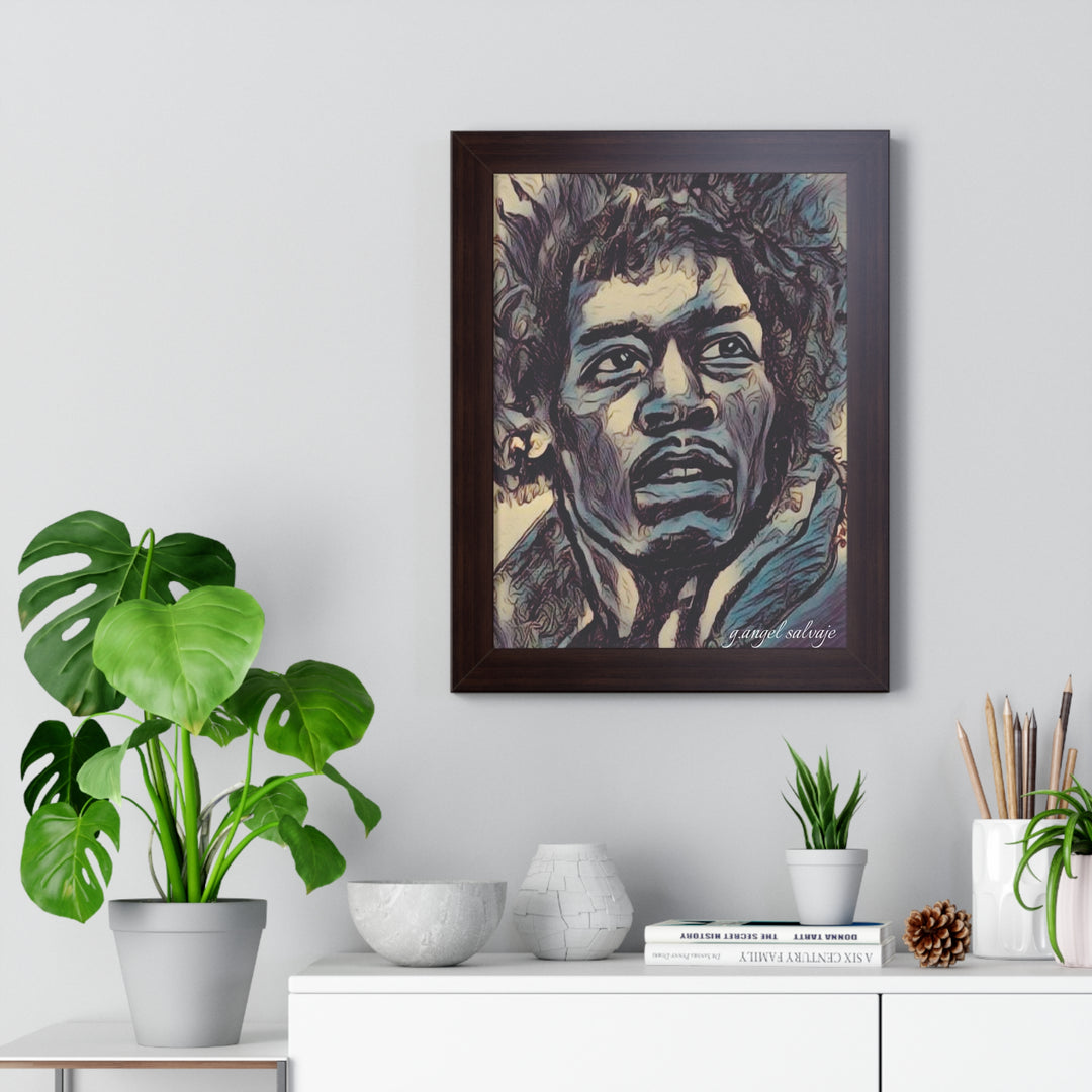 Jimi Hendrix Framed Vertical Poster