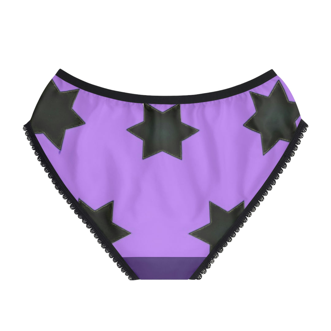 Black stars on Purple Women's Briefs (AOP)