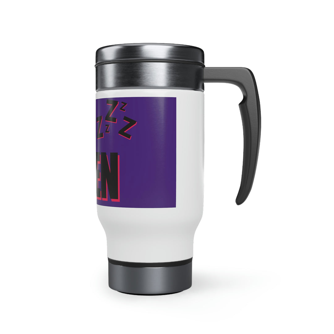 Nap Queen Stainless Steel Travel Mug with Handle, 14oz