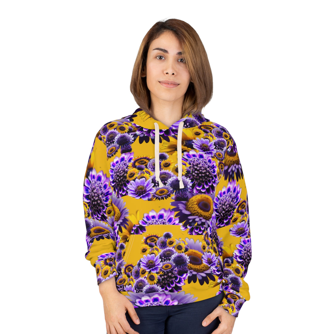 Yellow Floral Unisex Pullover Hoodie (AOP)
