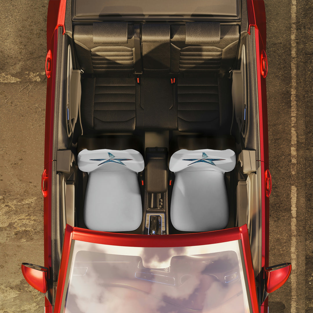 Lone Star on white Car Seat Covers