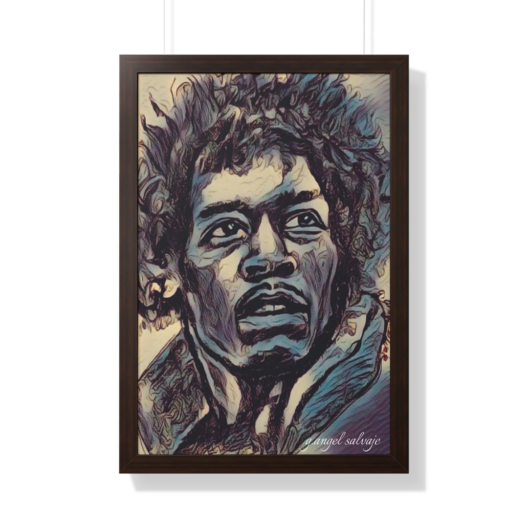 Jimi Hendrix Framed Vertical Poster