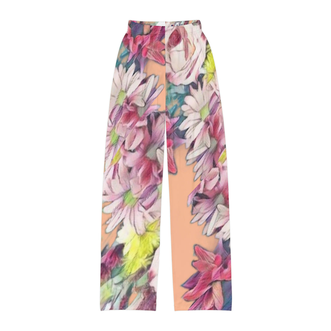 Floral /Coral background Kids Pajama Pants (AOP)