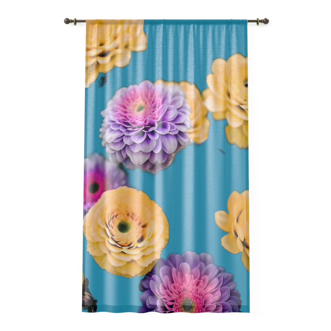 Flower Power style 3 Sheer Window Curtain