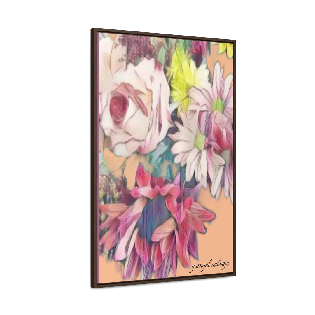 Floral/ coral background Gallery Canvas Wraps, Vertical Frame