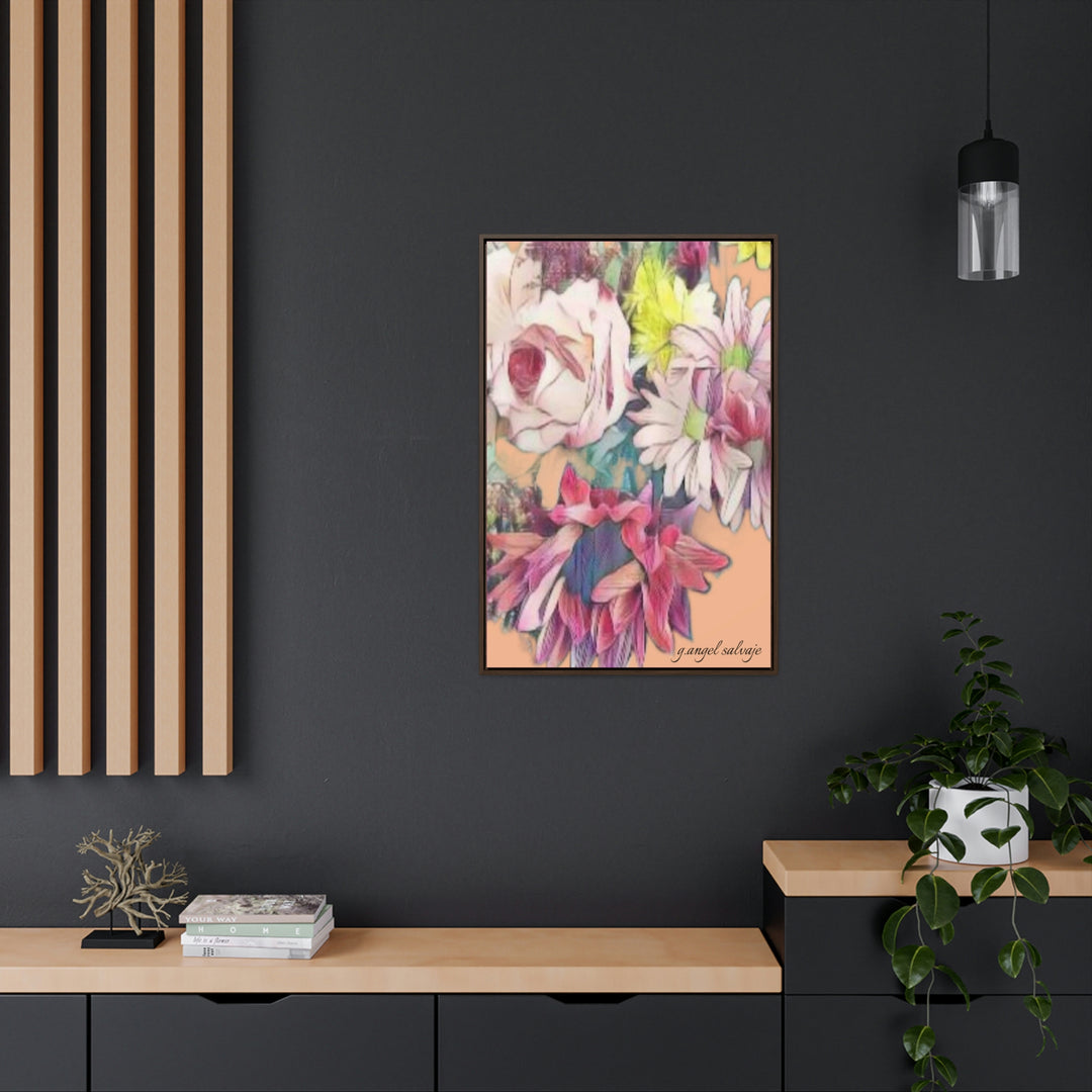 Floral/ coral background Gallery Canvas Wraps, Vertical Frame