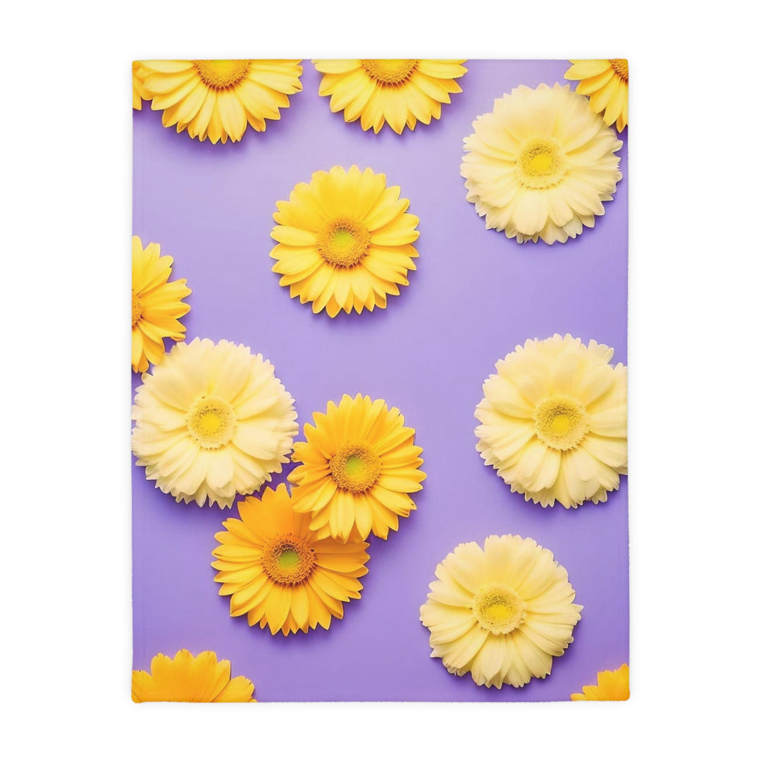 Flower Power style 4 Velveteen Minky Blanket (Two-sided print)