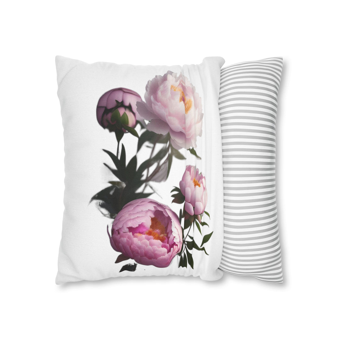 Peony Bouquet Spun Polyester Square Pillow Case