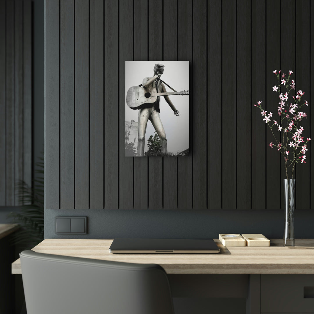 Singing River Sculpture in Black & WhiteAcrylic Prints