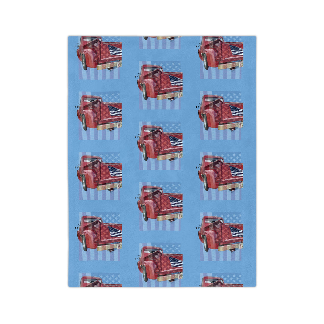 Triple 1956 Ford Truck Velveteen Minky Blanket