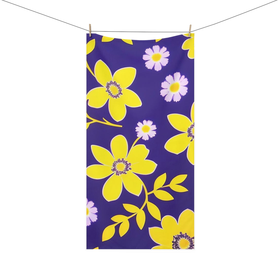 Flowers on purple  Mink-Cotton Towel