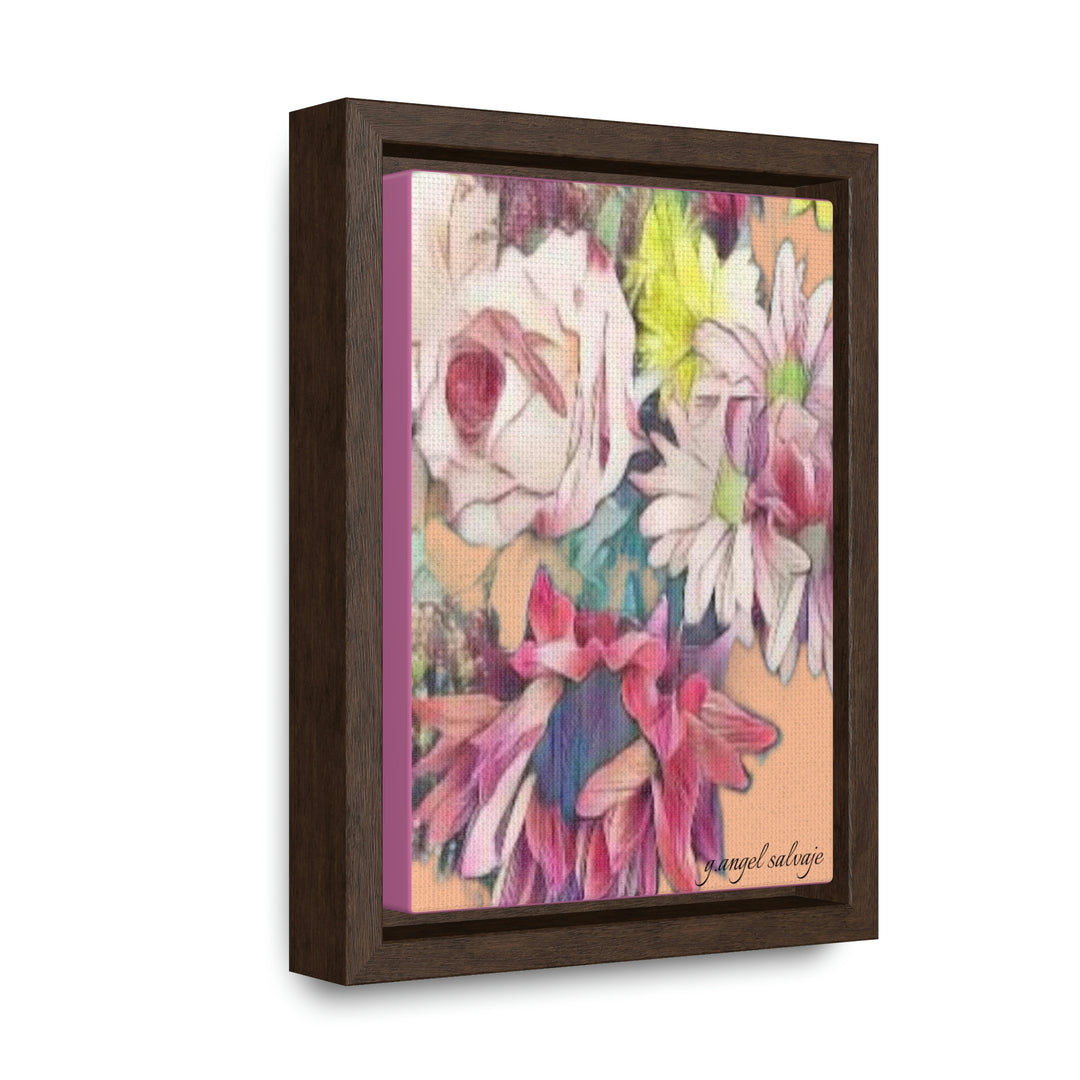 Floral/ coral background Gallery Canvas Wraps, Vertical Frame