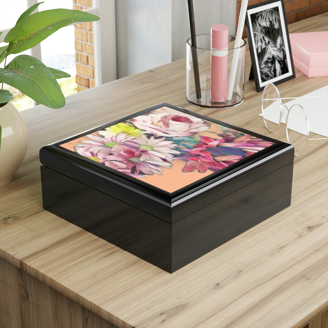 Floral/Coral background Jewelry Box