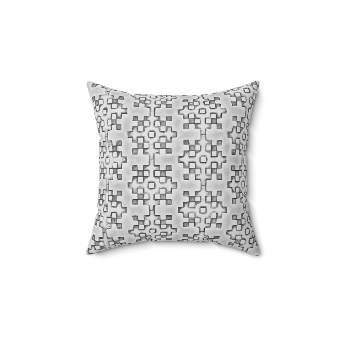 Grey & Black graphic pattern Spun Polyester Square Pillow