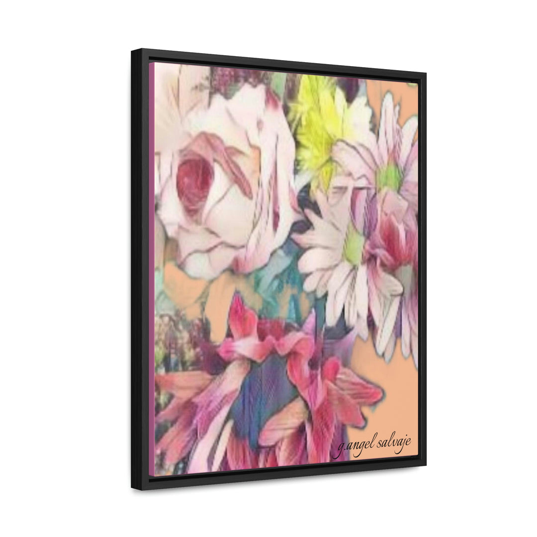 Floral/ coral background Gallery Canvas Wraps, Vertical Frame