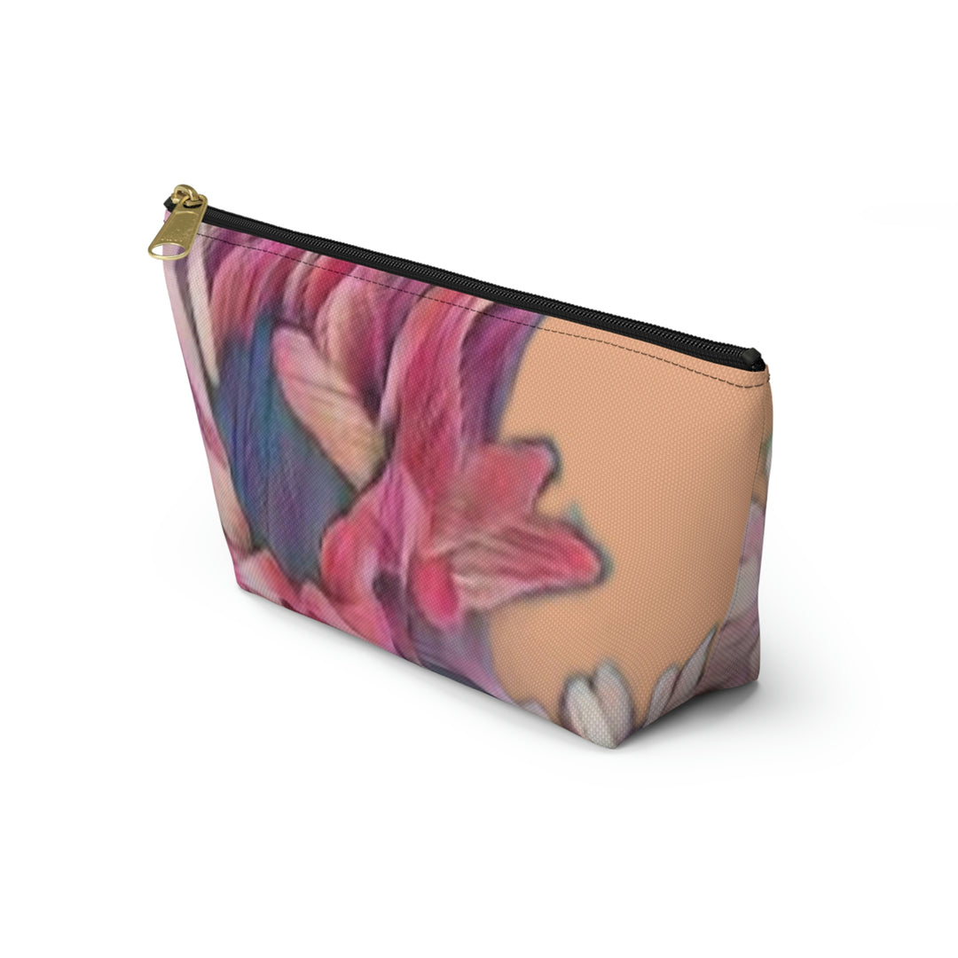 Floral/Coral Background Accessory Pouch w T-bottom